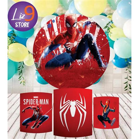 Kit Painel Redondo Sublimado Homem Aranha 1 50M Trio Capas De