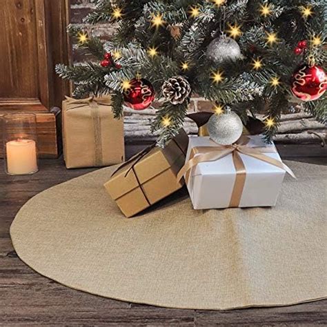 Amazon Inch Burlap Christmas Tree Skirts With Tassel Linen