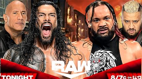 Roman Reigns And The Rock Vs Solo Sikoa And Jacob Fatu Wwe Raw Extreme