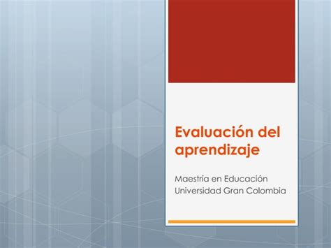 Evaluacion Del Aprendizaje Ppt