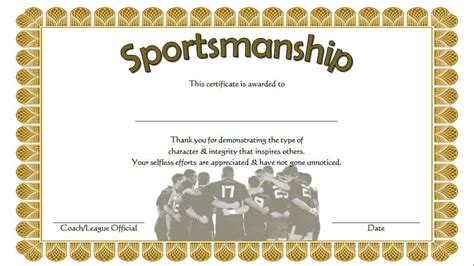 Sportsmanship Certificate Template 3 | Paddle Certificate