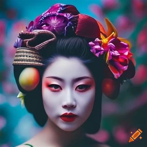 Hyper Realistic Illustration Of A Psychedelic Geisha On Craiyon