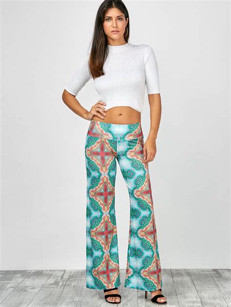 8 9 Printed Wide Leg Trousers Women S Trousers Wide Leg Trousers Trousers Women Pajama