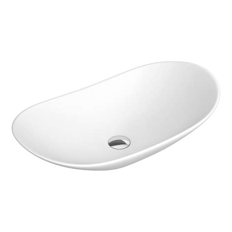 Arezzo Oval Counter Top Basin 620mm Wide Matt White Victorian