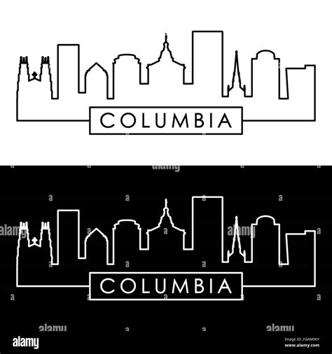 Columbia skyline. Linear style. Editable vector file Stock Vector Image ...