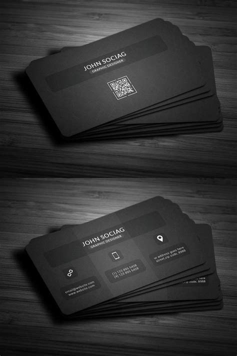 Modern Dark Black Business Cards | Black business card, Business cards ...