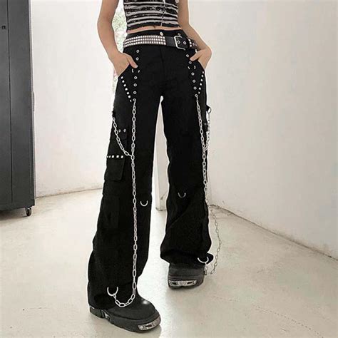 Buy Punk Baggy Cargo Pants Women Loose Street Bandage Trousers Hipster