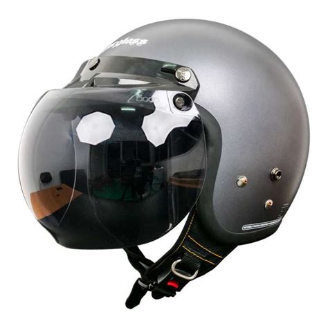 Promo Cargloss Retro Visor Bogo Smoke Helm Half Face Anchore Grey