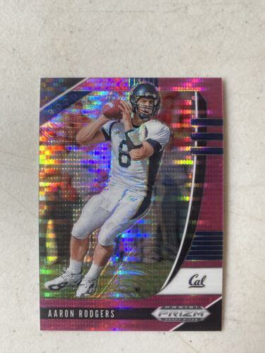 Aaron Rodgers Prizm Draft Picks Pink Pulsar Prizm Parallel Ebay