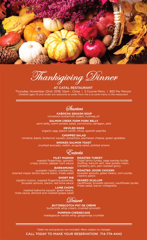 Disneylands Catal Restaurant Offering Special Thanksgiving Menu