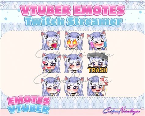 Engage Your Viewers With Vtuber Emote Animal Ear 25 Pose For Etsy