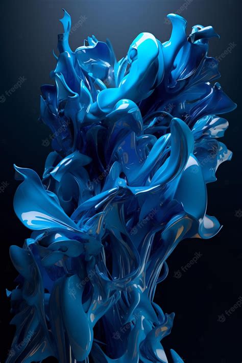 Premium AI Image | Abstract Blue Dynamic Shapes Ai generative