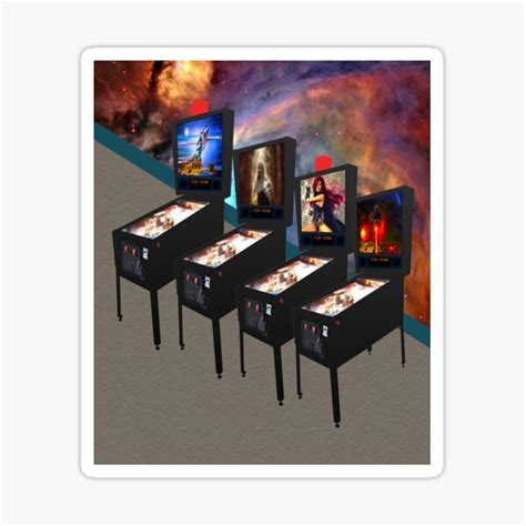 Retro Pinball Video Machines With Orion Nebula Wall Rbssg Sticker