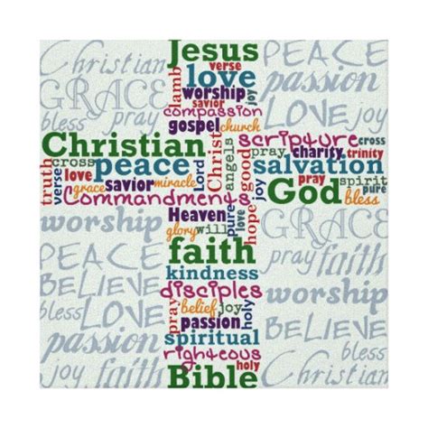 Christian Religious Word Art Cross Gallery Wrapped Canvas | Zazzle