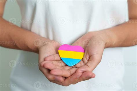 Pansexual Orgullo Día Y Lgbt Orgullo Mes Concepto Mano Participación