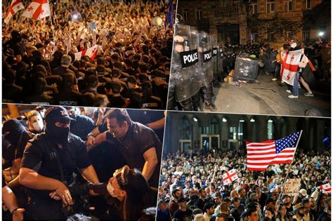 Protesti U Gruziji Zbog Zakona O Stranim Agentima Policija Gumenim