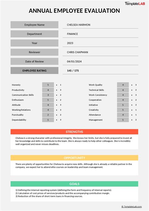 12 Perfect Employee Evaluation Templates Free Templatelab