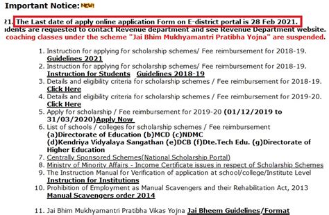 Scstwelfare Delhigovt Nic In Merit Scholarship For Class I To Xii