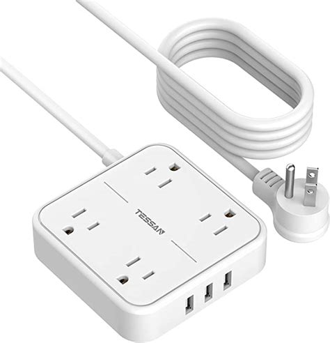 TESSAN Regleta de Alimentación Multicontacto USB Extension Electrica