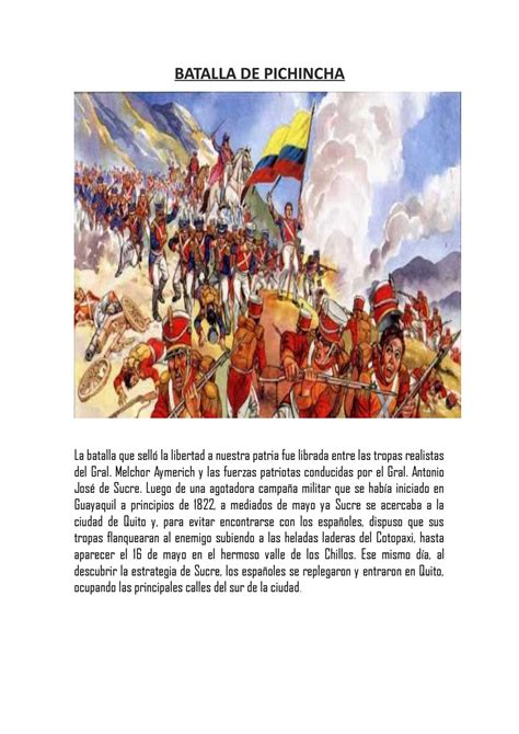 Batalla De Pichincha By Gabrielaillescas20172018 Issuu