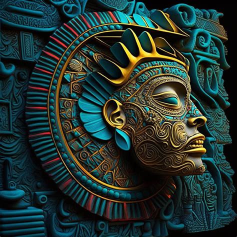 Mayan Wall Art Digital Print Mayan Art Vibrant Wall Art 2