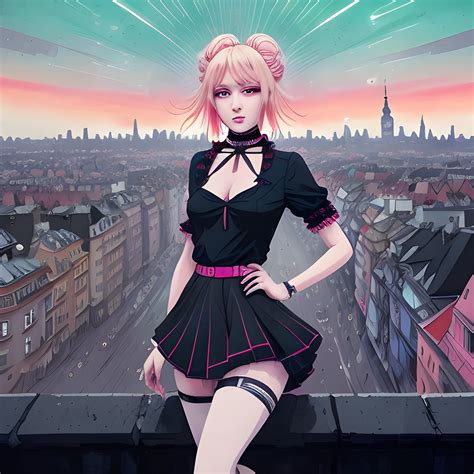 An Image Of A Blonde Hair Slavic Woman Wearing Choker In A Manga