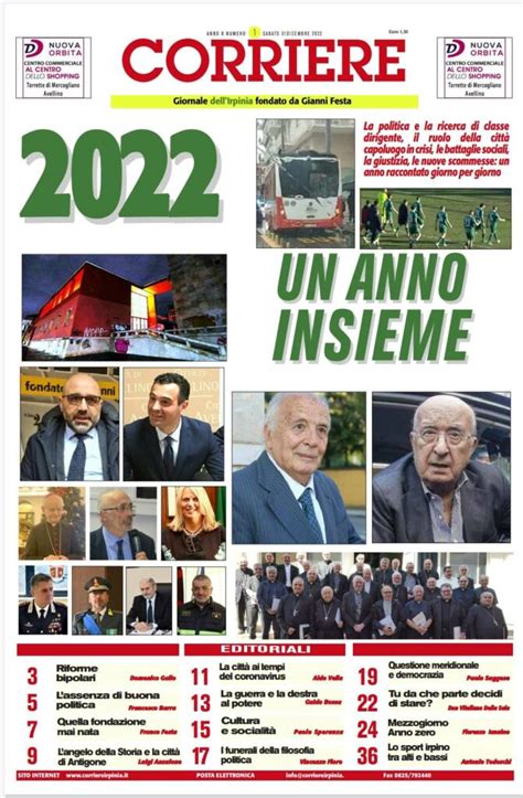 Un Anno Insieme Dal Dicembre In Edicola Corriere Dell Irpinia