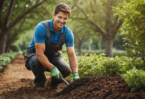 Premium Photo A Man Plants Seedlings In A Greenhouse Engaging In