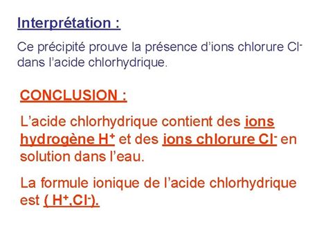 Chapitre V Reaction Entre Lacide Chlorhydrique Et Le