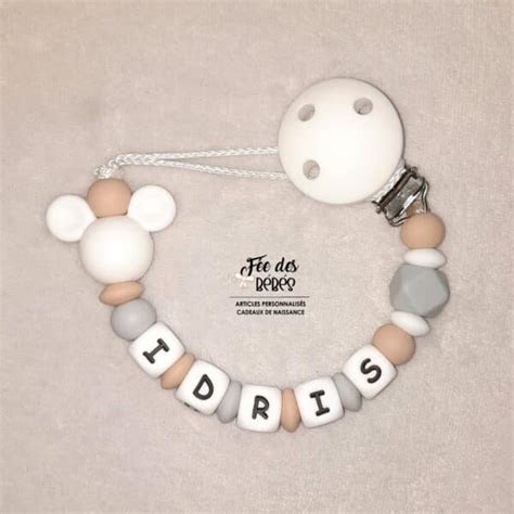 Attache T Tine Personnalis E Silicone Mickey Beige F E Des B B S