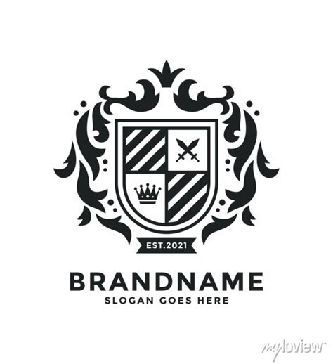 Royal Luxury Heraldic Crest Logo Design Shield Vector Template