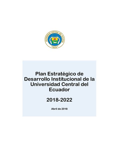 Plan Estrategico Desarrollo Institucional Pedi Final Plan