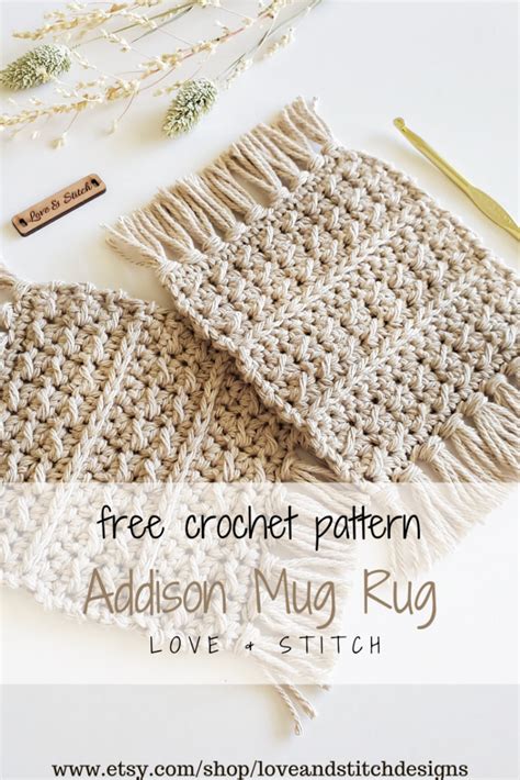 The Addison Mug Rug Crochet Pattern Love Stitch