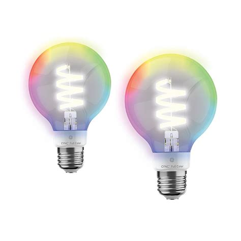 Customer Reviews GE CYNC Smart LED G25 Light Bulbs 2 Pack Full Color