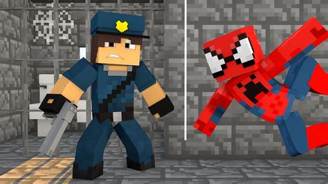 Minecraft HOMEM ARANHA FOI PRESO Polícia e Ladrão YouTube