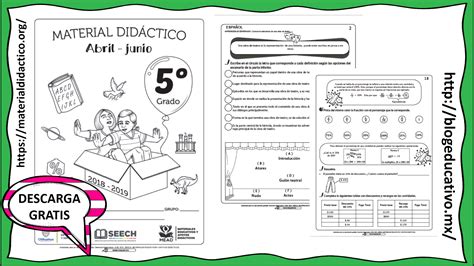 Material De Apoyo Didáctico Del Quinto Grado Para El Tercer Bloque 9cb