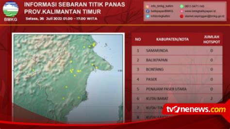 BMKG Deteksi 26 Titik Panas Di Kalimantan Timur