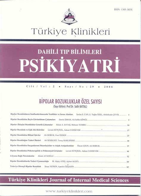 Türkiye Klinikleri Dahili Tıp Bilimleri Dergisi Yayın Arşivi Dergiler