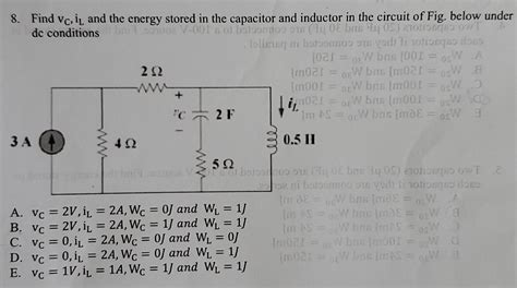 Solved W W 8 Find Vc Il And The Energy Stored In The Chegg