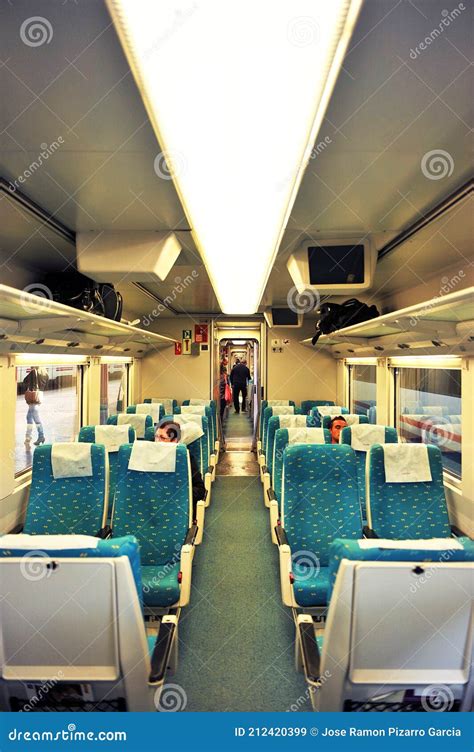 Modern Interior of a Spanish Passenger Train Talgo Editorial Stock Image - Image of renfe, lines ...