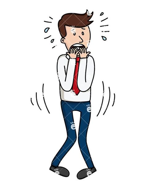 Panicked Business Man Biting Nails Cartoon Vector Clipart ...