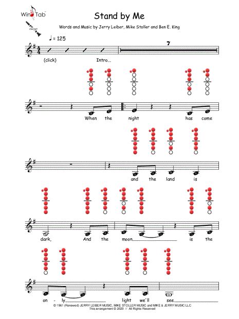 Windtab Stand By Me Sheet Music Clarinet Solo In G Major Download