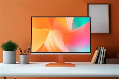 Modern monitor on elegant table | AI-generated image