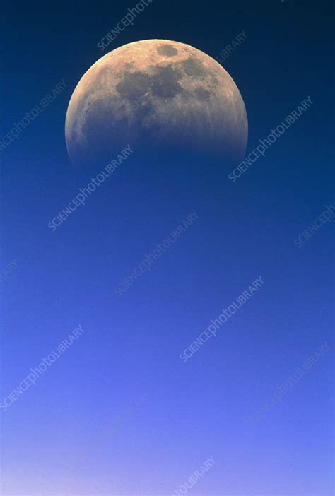 View of a partial lunar eclipse - Stock Image - R340/0534 - Science Photo Library