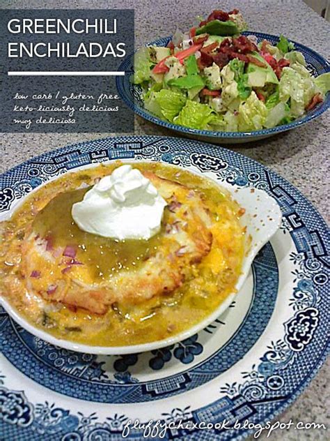 Fluffy Chix Cook Green Chili Chicken Enchilada Stack