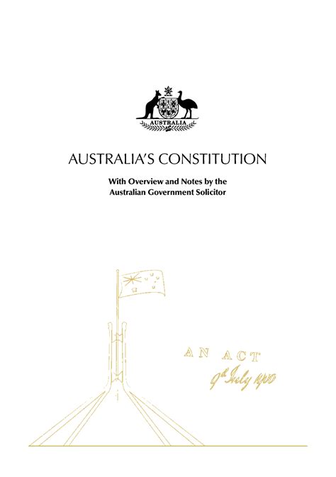 Australian Constitution Australias Constitution With Overview And