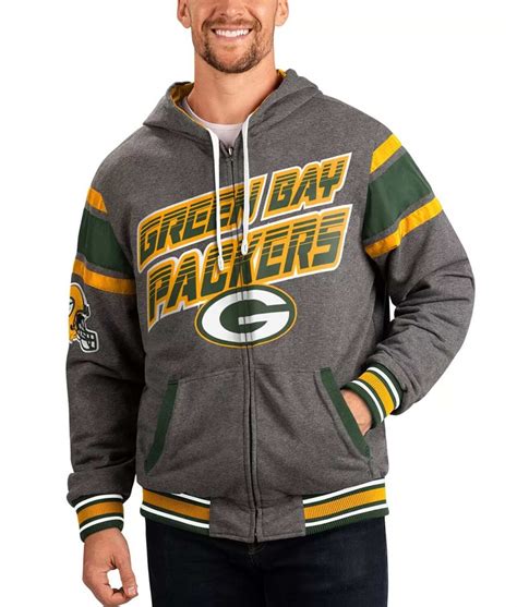 Full-Zip Fleece Extreme Green Bay Packers Gray Hoodie