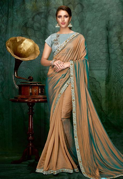 Peach Silk Saree With Blouse