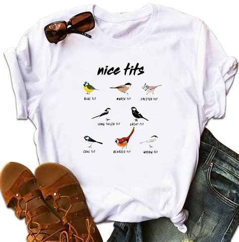 Bird Nice Tits Blue Tit Marsh Tit Crested Tit Shirt Cute Funny T Shirts