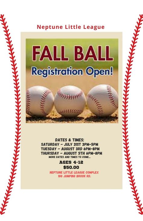 Fall Ball Registration Neptune Township